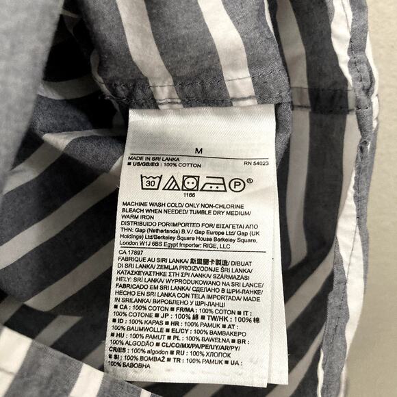 Banana Republic Striped Easy Shirt - Long Sleeve - Button Front - Gray White - M - Picture 5 of 7